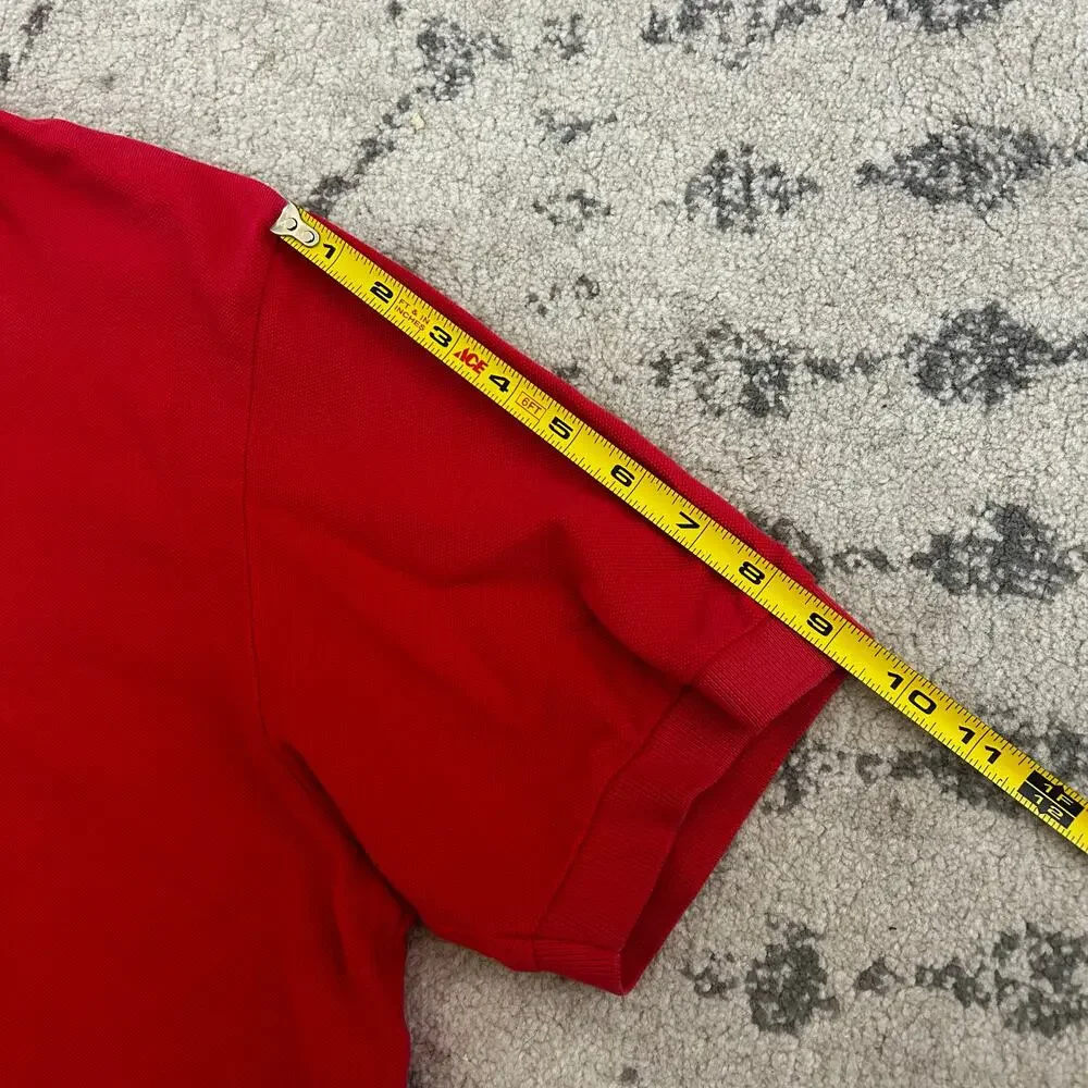 Polo Ralph Lauren Red polo shirt Old Color fade Retro classic style Preppy Y2K - Picture 8 of 9
